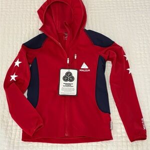 Maloja Kids Red and Navy Star Softshell Jacket
